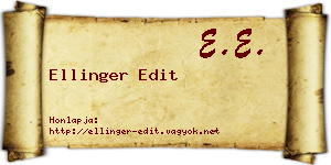 Ellinger Edit névjegykártya